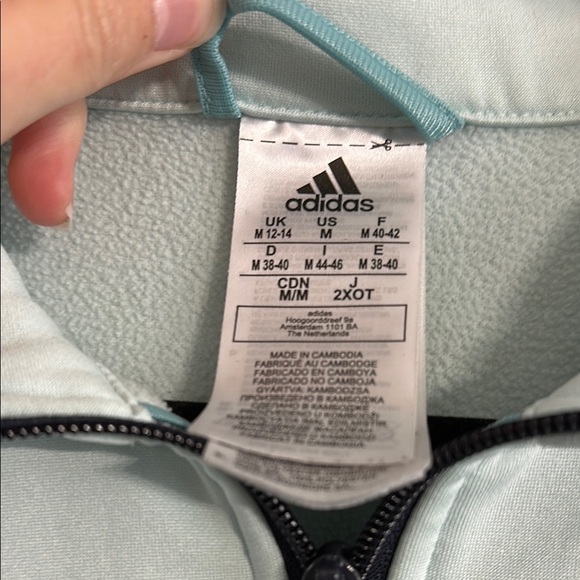 Adidas Teal Bomber Jacket Lightweight Sporty - Picture 3 of 6
